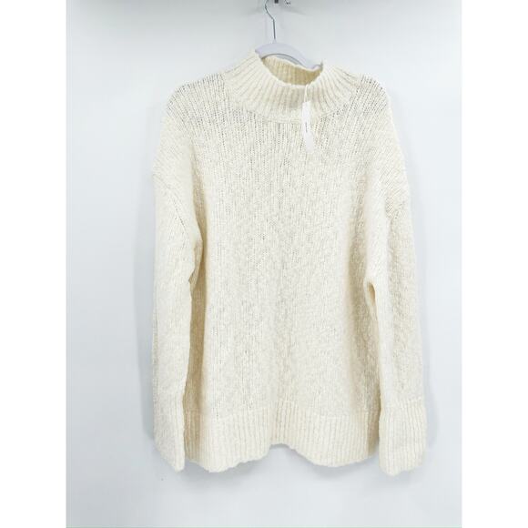 Vince Sweater Cream Nubby Turtleneck Long Sleeves Wool Blend XL NWT $445 - Picture 2 of 7